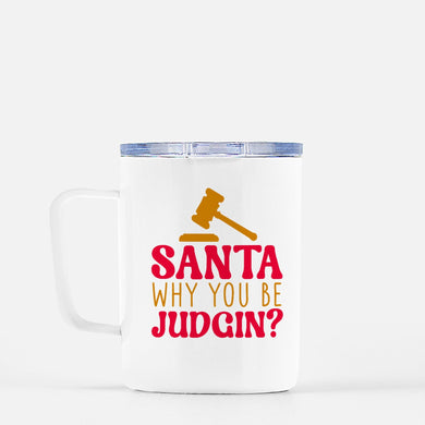 Santa Judge Travel Mug w/ Lid 10 oz.