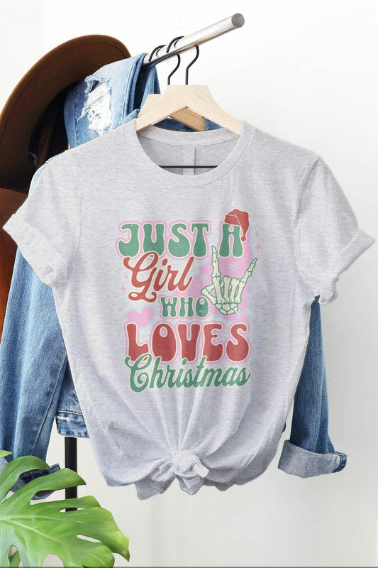Just a Girl Who Loves Christmas Graphic Tee