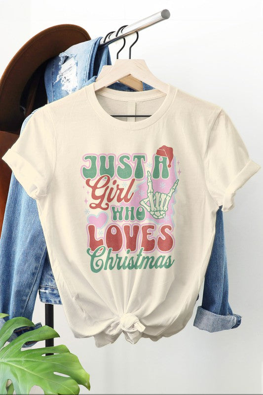 Just a Girl Who Loves Christmas Graphic Tee