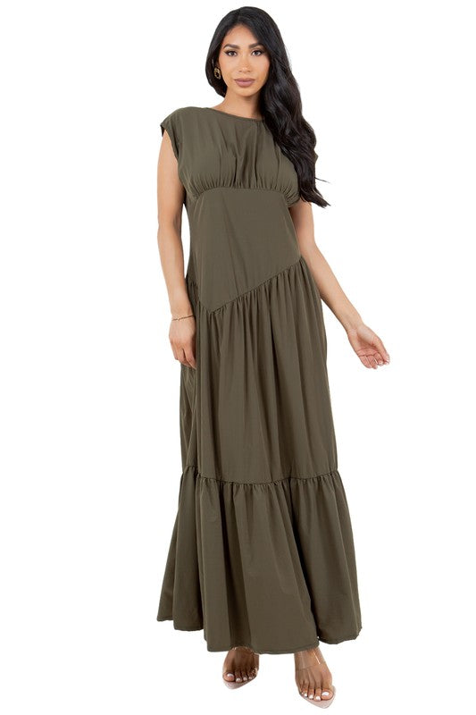OLIVE LONG MAXI DRESSES