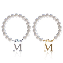 Load image into Gallery viewer, Letter Bracelet Suit Stainless Steel Stringed Pearls