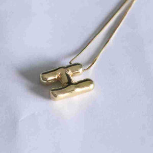 Glossy 26 Letters Copper Pendant Fashion Accessories DIY Ornament Necklace