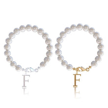 Load image into Gallery viewer, Letter Bracelet Suit Stainless Steel Stringed Pearls