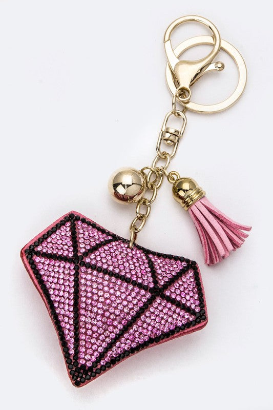 Crystal Diamond Pillow Key Chain