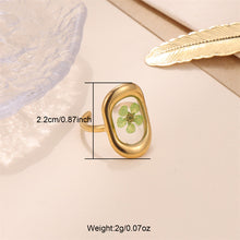 Load image into Gallery viewer, Women&#39;s Stainless Steel Preserved Fresh Flower Ring