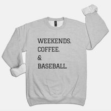 Load image into Gallery viewer, Weekend Coffee Baseball Round-neck Sweater