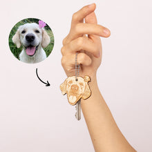 Load image into Gallery viewer, Wooden Pet Portrait Keychain
