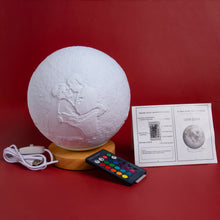Load image into Gallery viewer, 3D Printing 16 Colors Remote Control LED Moon Lamp