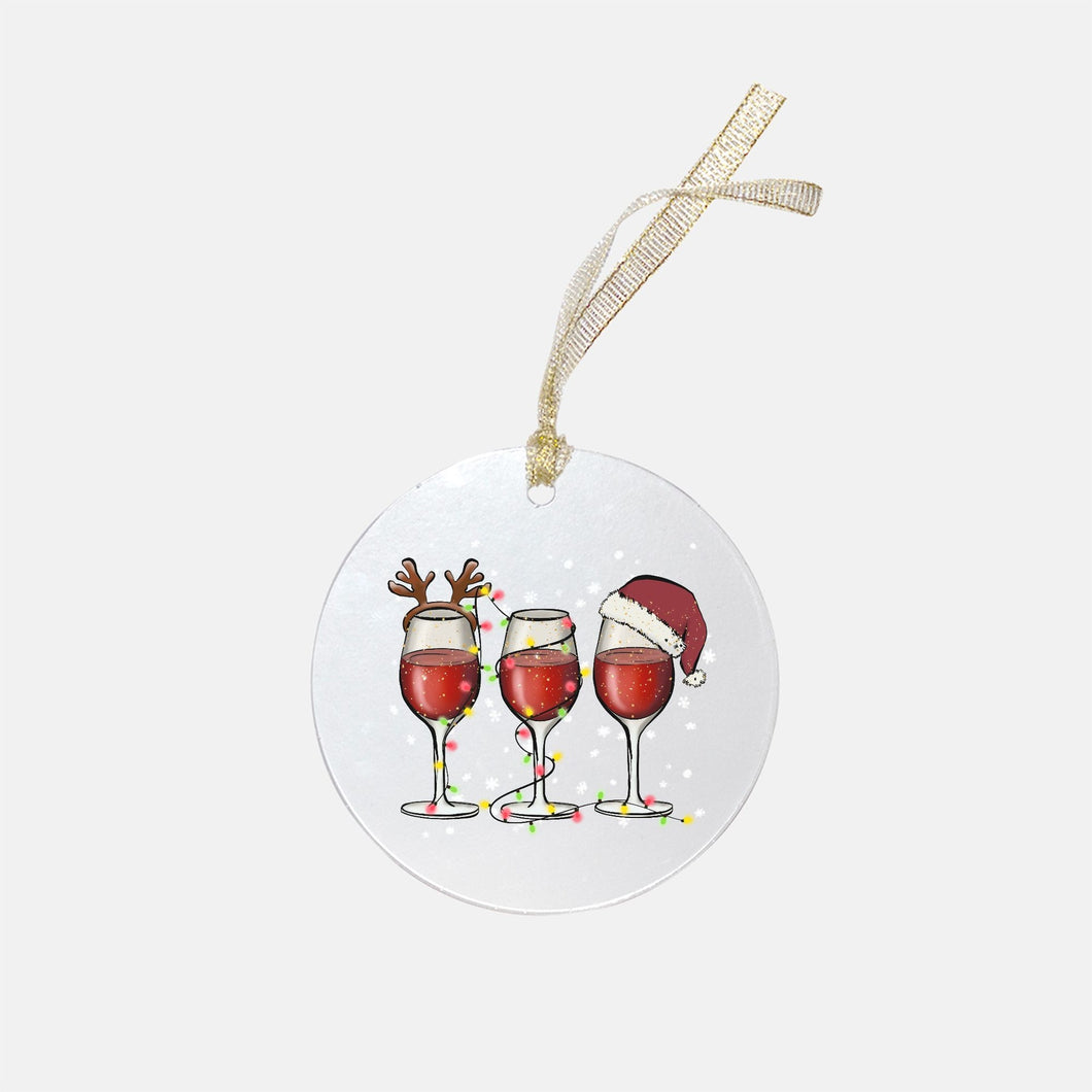 Wine Glasses Christmas Ornament