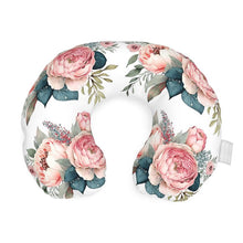 Load image into Gallery viewer, Pink Floral Travel Pillow