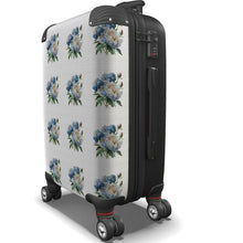 Load image into Gallery viewer, Blue &amp; White Peony Suitcase