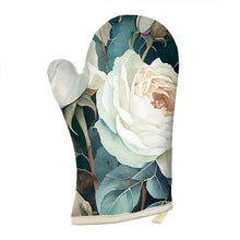 Load image into Gallery viewer, White Rose Luxury Oven Mitt