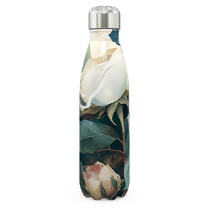 White Rose Stainless Steel Thermal Bottle
