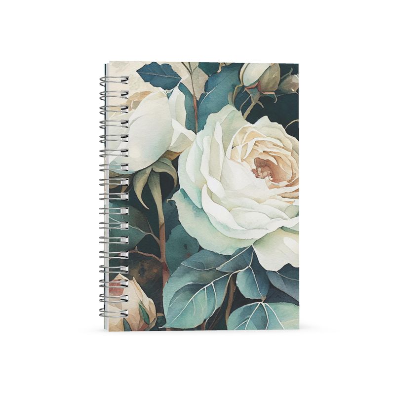 White Rose Spiral Note Book