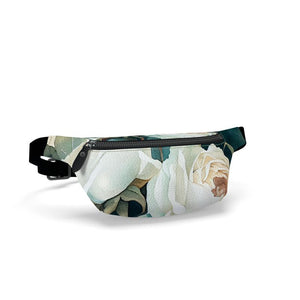 White Rose Luxury Leather Fanny Pack