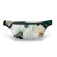Load image into Gallery viewer, White Rose Luxury Leather Fanny Pack