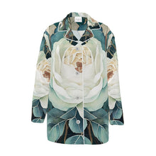 Load image into Gallery viewer, White Rose Women&#39;s Luxury Pajama Shirt