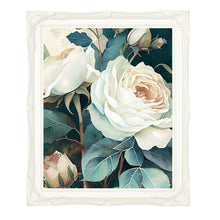 Load image into Gallery viewer, White Rose Luxury Ornate Frame Art Prints