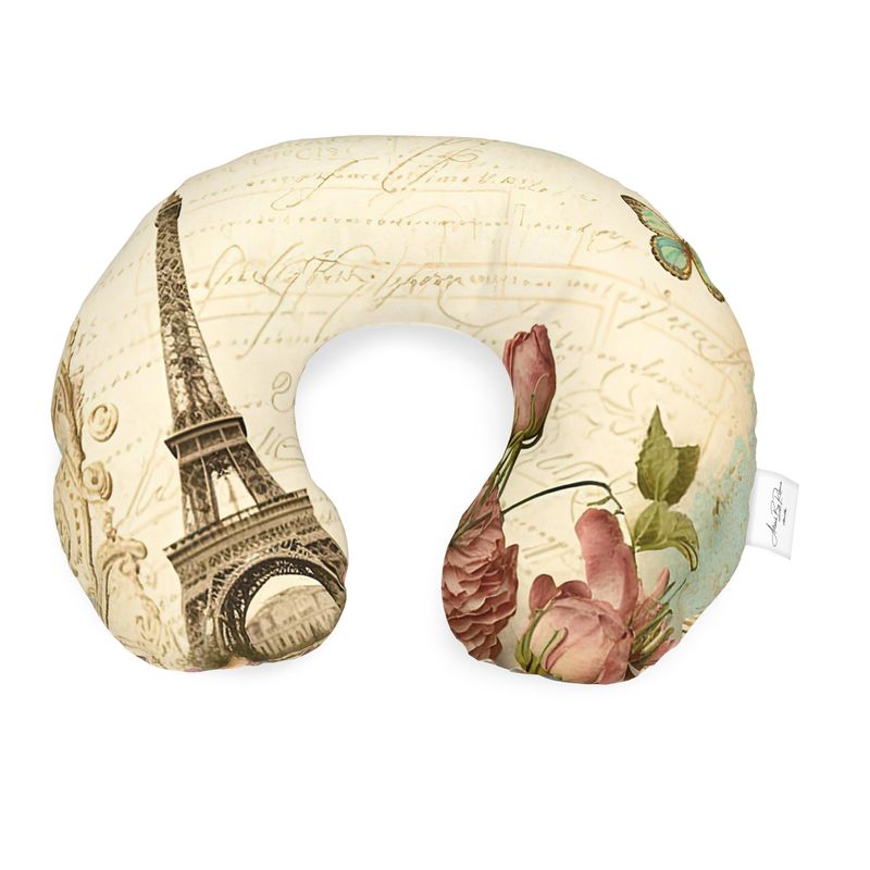 Eiffel Tower & Rose Luxury Travel Pillow