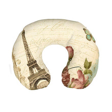 Load image into Gallery viewer, Eiffel Tower &amp; Rose Luxury Travel Pillow