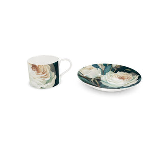 White Rose Luxury Cup & Saucer Set