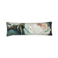 Load image into Gallery viewer, White Rose Luxury Bolster Cushion
