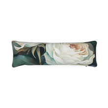 Load image into Gallery viewer, White Rose Luxury Bolster Cushion