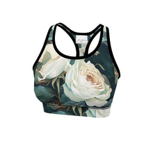 Load image into Gallery viewer, White Rose Luxury Sports Bra