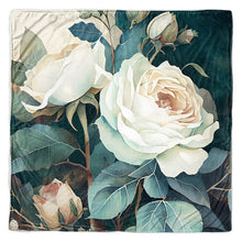 Load image into Gallery viewer, White Rose Luxury Fleece Throw