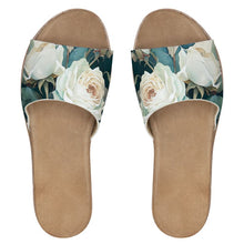 Load image into Gallery viewer, White Rose Luxury Women&#39;s Leather Sliders