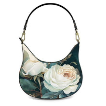 Load image into Gallery viewer, White Rose Luxury Curve Hobo Bag