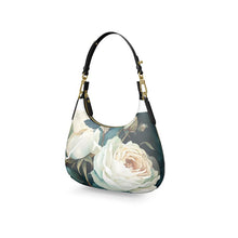 Load image into Gallery viewer, White Rose Luxury Leather Mini Curve Bag