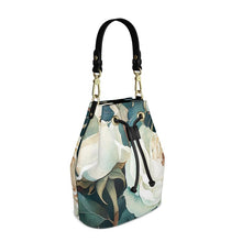 Load image into Gallery viewer, White Rose Luxury Leather Bucket Bag