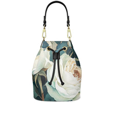 Load image into Gallery viewer, White Rose Luxury Leather Bucket Bag