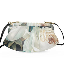 Load image into Gallery viewer, White Rose Luxury Pleated Soft Frame Bag