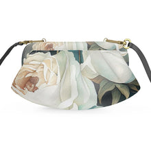 Load image into Gallery viewer, White Rose Luxury Pleated Soft Frame Bag