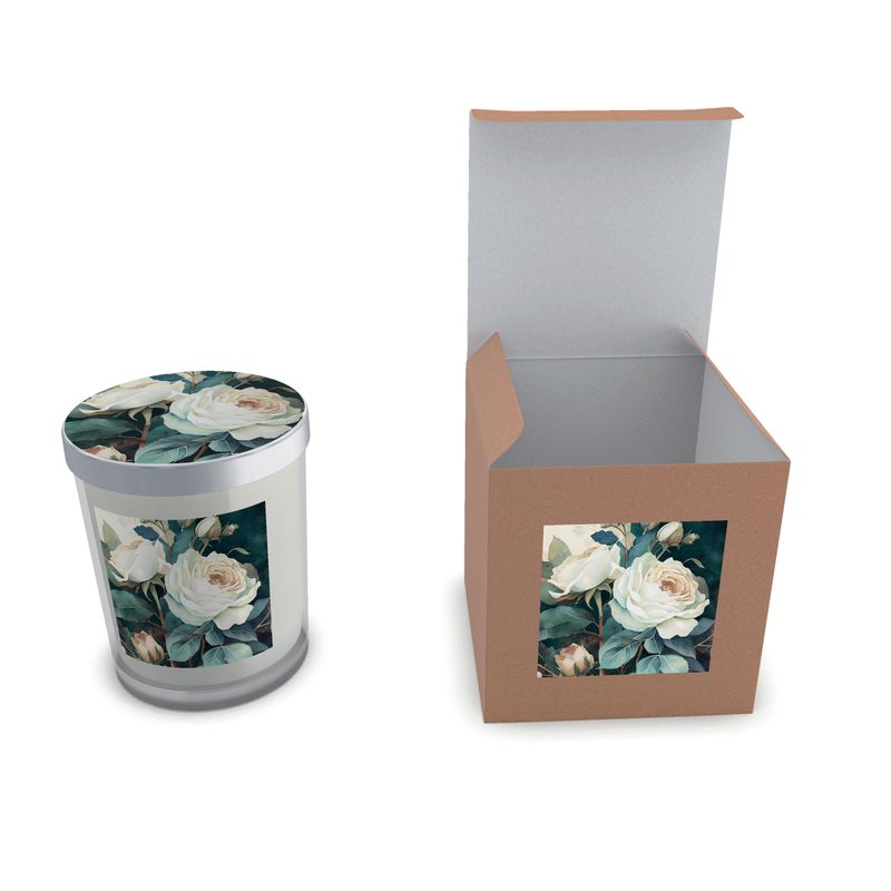 White Rose Luxury Set Candle In Glass