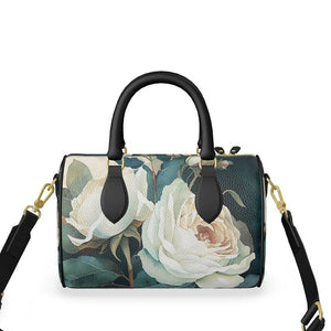 White Rose Luxury Leather Mini Denbigh Duffle Bag