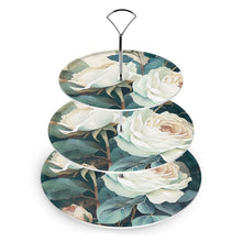 Load image into Gallery viewer, White Rose Luxury Cake Stand