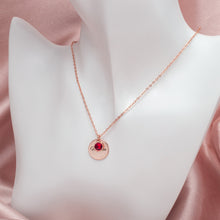 Load image into Gallery viewer, 622. Circle Shape Birthstone Necklace- 925 Silver