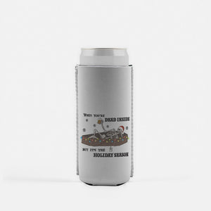 Funny Holiday Slim Can Cooler (White)
