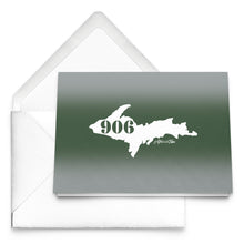 Load image into Gallery viewer, 906 Michigan Yooper Green Folded Notecards