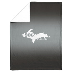 906 Yooper Michigan Black & Gray Fleece Blanket