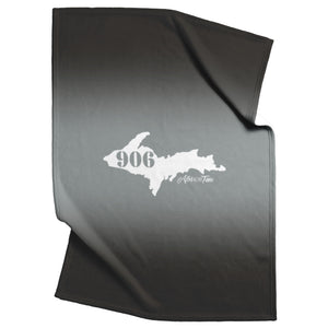 906 Yooper Michigan Black & Gray Fleece Blanket