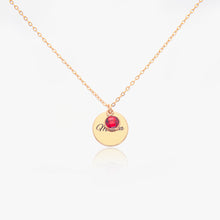 Load image into Gallery viewer, 622. Circle Shape Birthstone Necklace- 925 Silver
