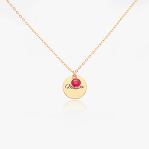 622. Circle Shape Birthstone Necklace- 925 Silver