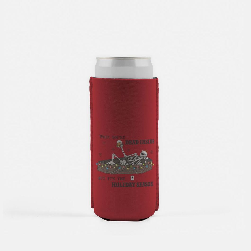 Funny Holiday Slim Can Cooler (Red)
