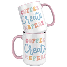 Load image into Gallery viewer, Coffee Create Repeat 15 oz Coffee Mug