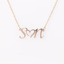 Load image into Gallery viewer, Double Initial Heart Necklace