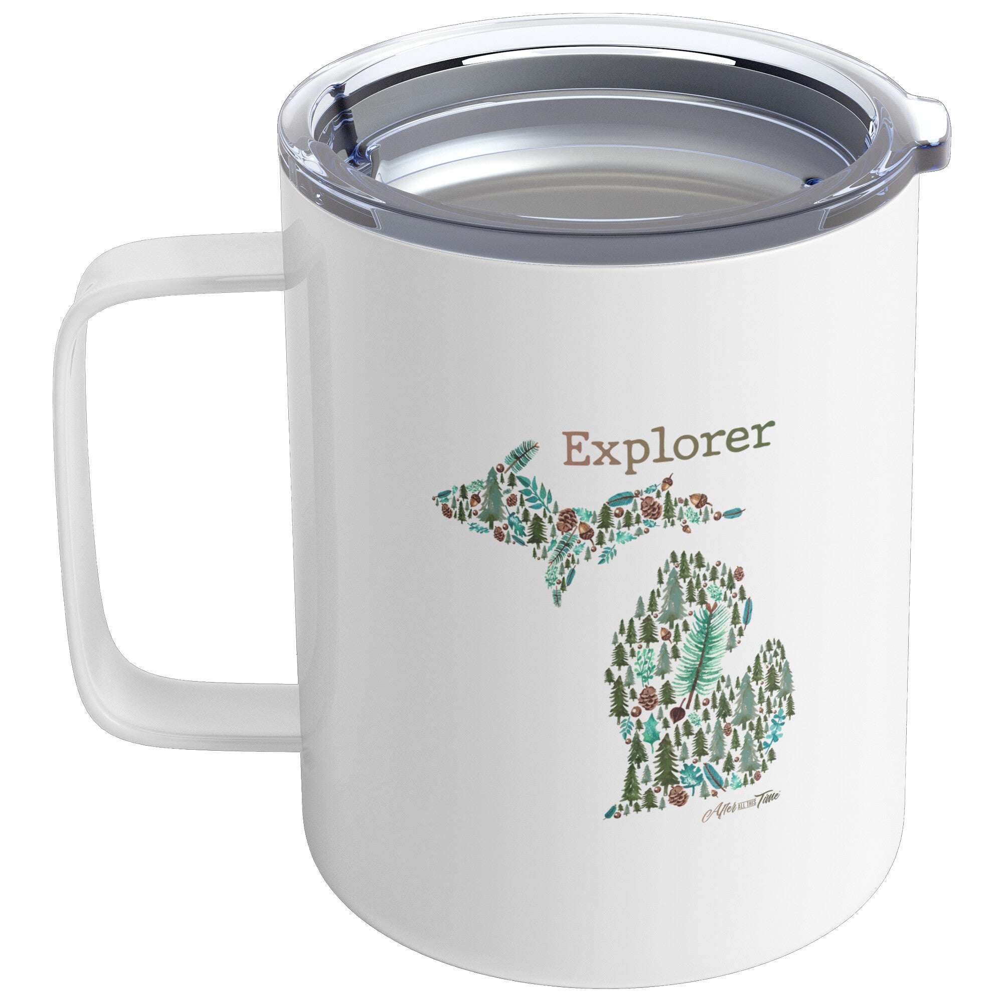 Acorns and Leaves Insulated Coffee Mug, 10 Oz Stainless Steel Travel Mug  With Acrylic Lid Fall Coffee Mug Kids Mug Gifts for Her 